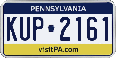 PA license plate KUP2161