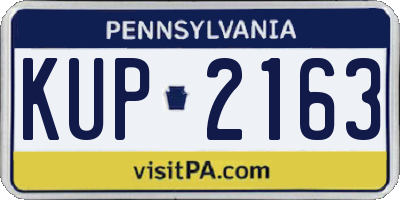 PA license plate KUP2163