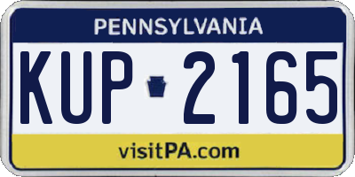 PA license plate KUP2165