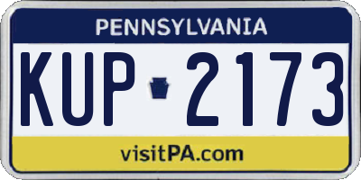 PA license plate KUP2173