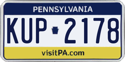 PA license plate KUP2178