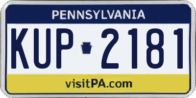 PA license plate KUP2181