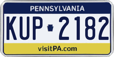 PA license plate KUP2182