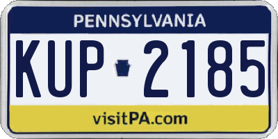PA license plate KUP2185
