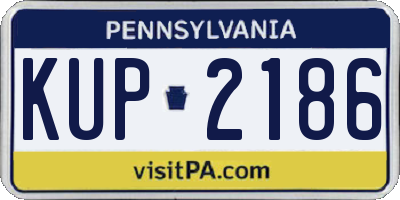PA license plate KUP2186