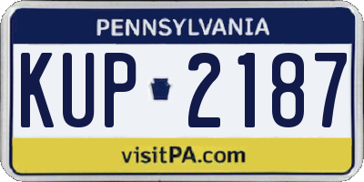 PA license plate KUP2187