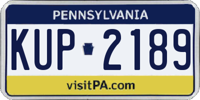 PA license plate KUP2189