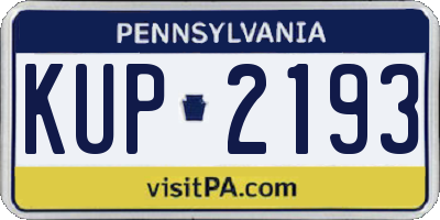 PA license plate KUP2193