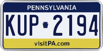PA license plate KUP2194