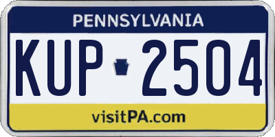 PA license plate KUP2504