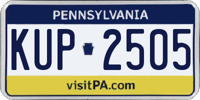 PA license plate KUP2505