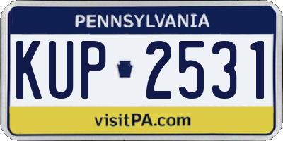 PA license plate KUP2531