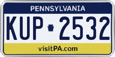 PA license plate KUP2532