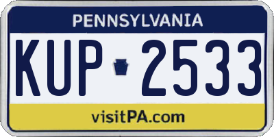 PA license plate KUP2533