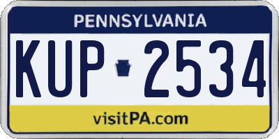 PA license plate KUP2534