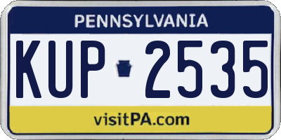 PA license plate KUP2535