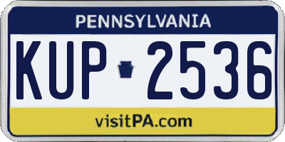PA license plate KUP2536