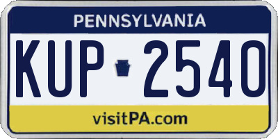 PA license plate KUP2540