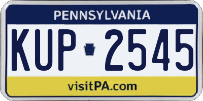 PA license plate KUP2545