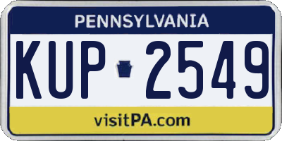 PA license plate KUP2549