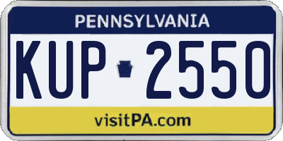PA license plate KUP2550
