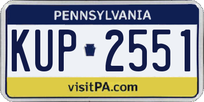 PA license plate KUP2551