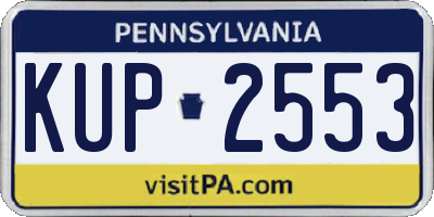 PA license plate KUP2553