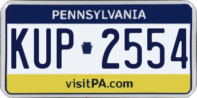 PA license plate KUP2554