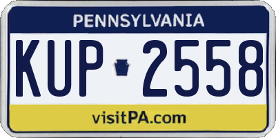 PA license plate KUP2558