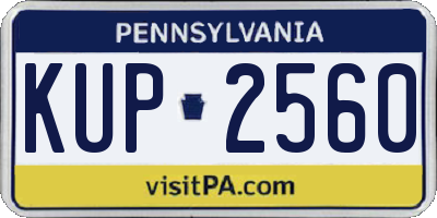 PA license plate KUP2560