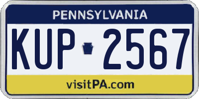 PA license plate KUP2567