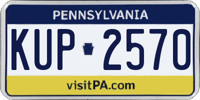 PA license plate KUP2570