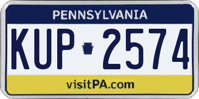 PA license plate KUP2574