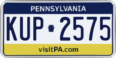 PA license plate KUP2575