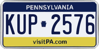 PA license plate KUP2576