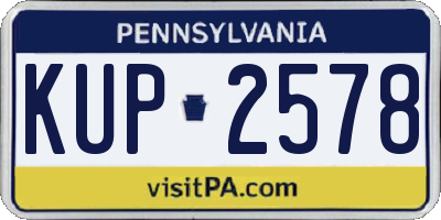 PA license plate KUP2578