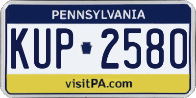 PA license plate KUP2580