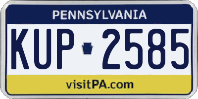 PA license plate KUP2585