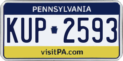 PA license plate KUP2593