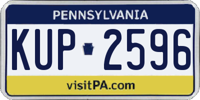 PA license plate KUP2596