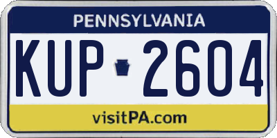 PA license plate KUP2604