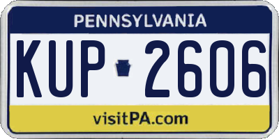 PA license plate KUP2606