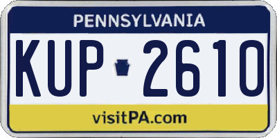 PA license plate KUP2610