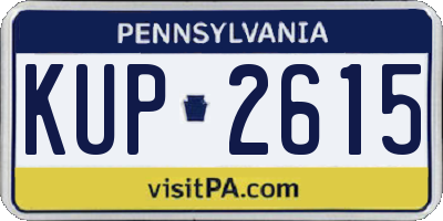 PA license plate KUP2615