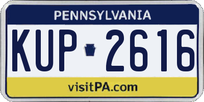 PA license plate KUP2616