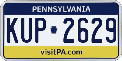 PA license plate KUP2629