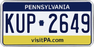 PA license plate KUP2649