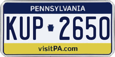 PA license plate KUP2650