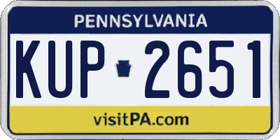 PA license plate KUP2651