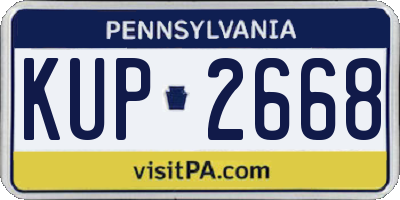 PA license plate KUP2668